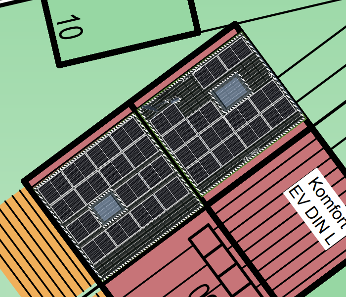 Unser Hausdach mit Modulen